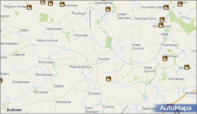 mapa Kucice, Kucice na mapie Targeo