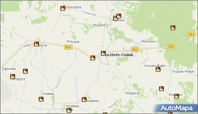 mapa Kuczbork-Wieś, Kuczbork-Wieś na mapie Targeo