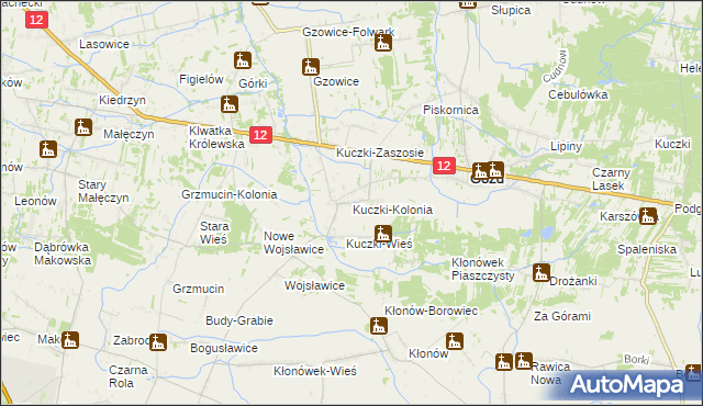 mapa Kuczki-Kolonia, Kuczki-Kolonia na mapie Targeo