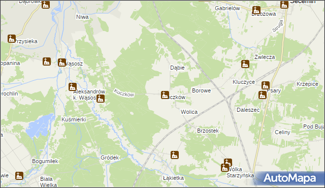 mapa Kuczków gmina Secemin, Kuczków gmina Secemin na mapie Targeo