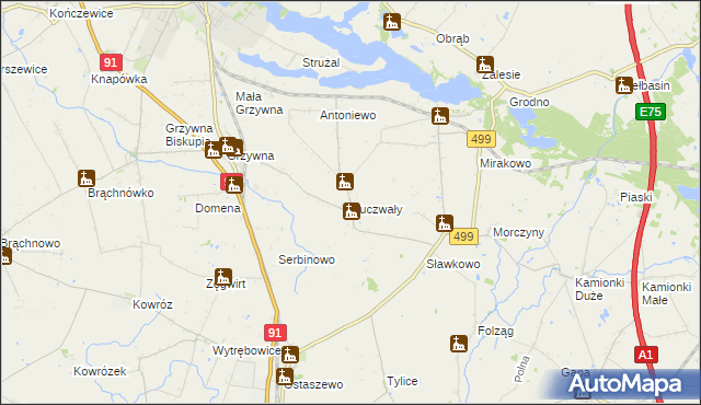 mapa Kuczwały, Kuczwały na mapie Targeo