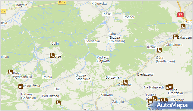 mapa Kudłacz Gajówka, Kudłacz Gajówka na mapie Targeo