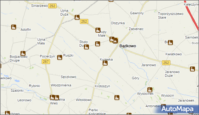 mapa Kujawka, Kujawka na mapie Targeo