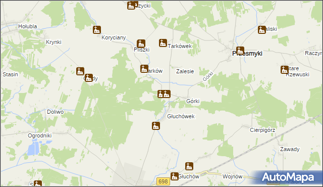 mapa Kukawki gmina Przesmyki, Kukawki gmina Przesmyki na mapie Targeo