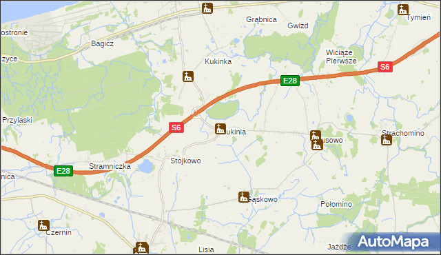 mapa Kukinia, Kukinia na mapie Targeo