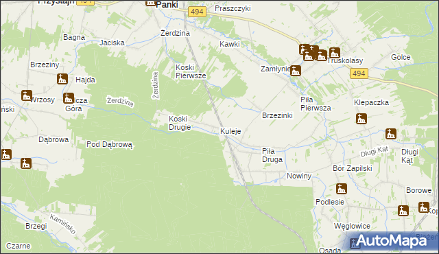 mapa Kuleje, Kuleje na mapie Targeo