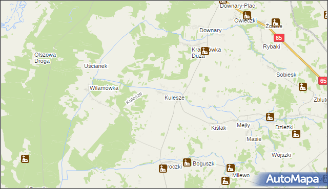 mapa Kulesze gmina Mońki, Kulesze gmina Mońki na mapie Targeo