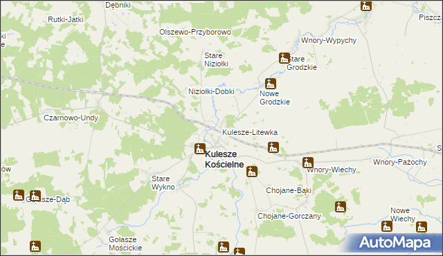 mapa Kulesze-Litewka, Kulesze-Litewka na mapie Targeo