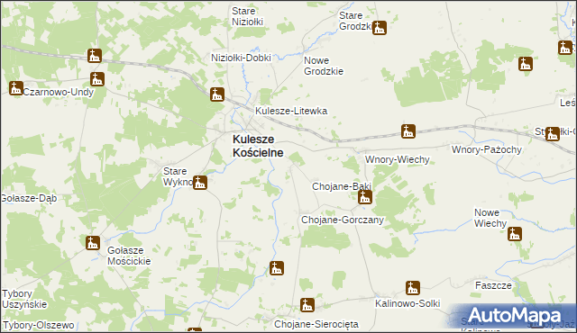 mapa Kulesze-Podawce, Kulesze-Podawce na mapie Targeo