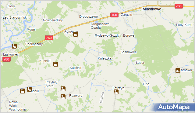 mapa Kuleszka, Kuleszka na mapie Targeo