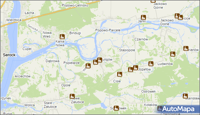 mapa Kuligów, Kuligów na mapie Targeo