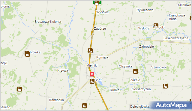 mapa Kumiała, Kumiała na mapie Targeo