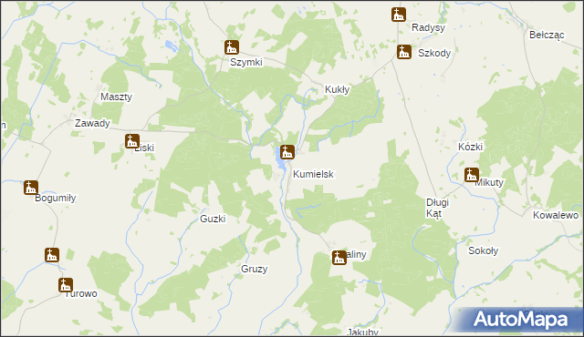 mapa Kumielsk, Kumielsk na mapie Targeo