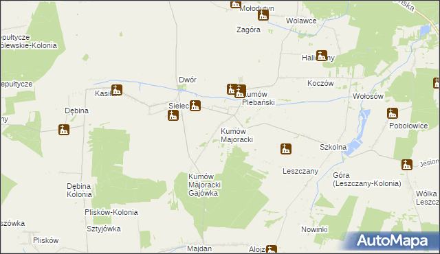 mapa Kumów Majoracki, Kumów Majoracki na mapie Targeo