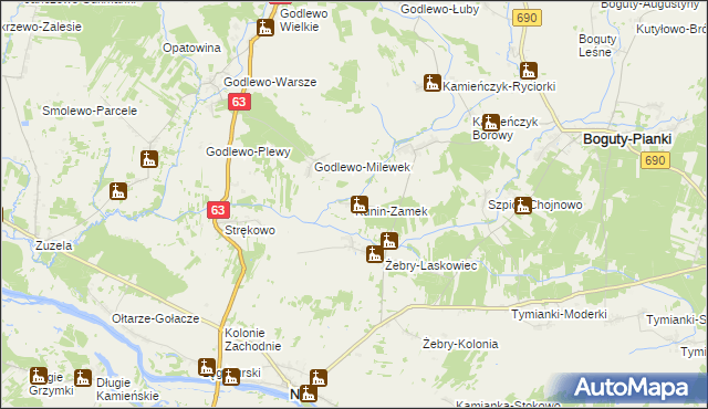 mapa Kunin-Zamek, Kunin-Zamek na mapie Targeo