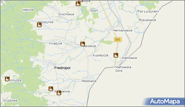 mapa Kupiatycze, Kupiatycze na mapie Targeo