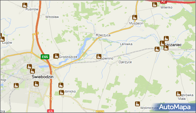 mapa Kupienino, Kupienino na mapie Targeo