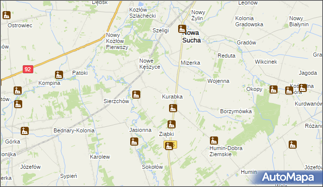 mapa Kurabka, Kurabka na mapie Targeo