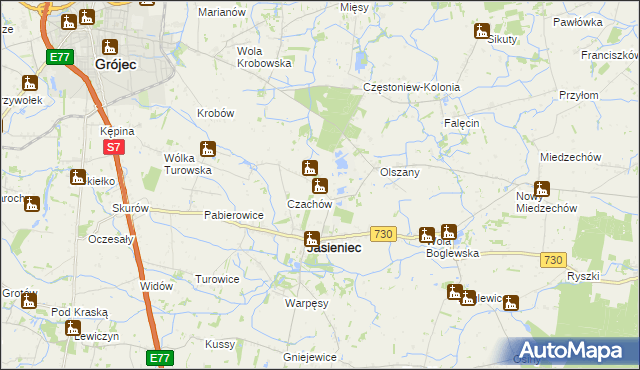 mapa Kurczowa Wieś, Kurczowa Wieś na mapie Targeo