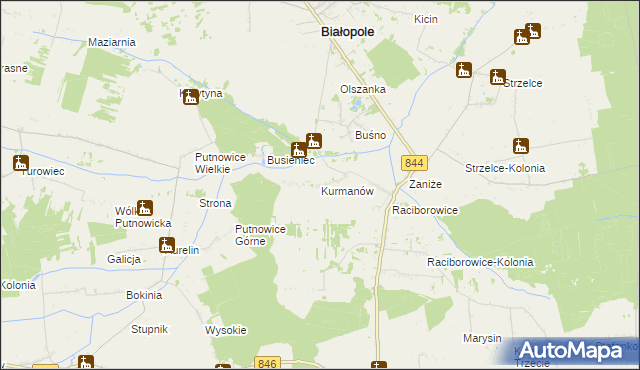 mapa Kurmanów, Kurmanów na mapie Targeo