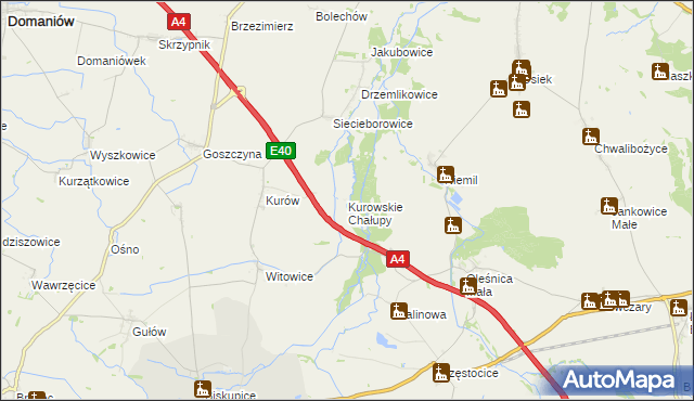 mapa Kurowskie Chałupy, Kurowskie Chałupy na mapie Targeo