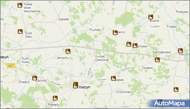 mapa Kurpie Dworskie, Kurpie Dworskie na mapie Targeo