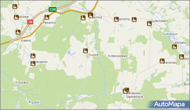mapa Kusiczki, Kusiczki na mapie Targeo