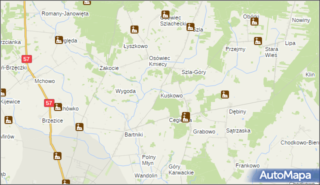 mapa Kuskowo, Kuskowo na mapie Targeo