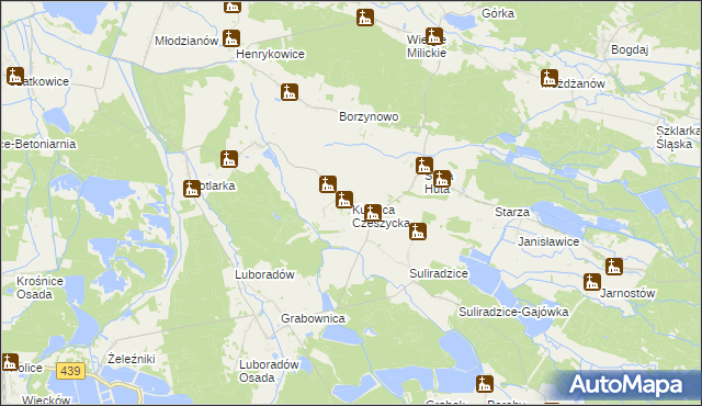 mapa Kuźnica Czeszycka, Kuźnica Czeszycka na mapie Targeo