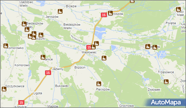 mapa Kuźniczysko, Kuźniczysko na mapie Targeo