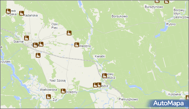 mapa Kwiatki, Kwiatki na mapie Targeo