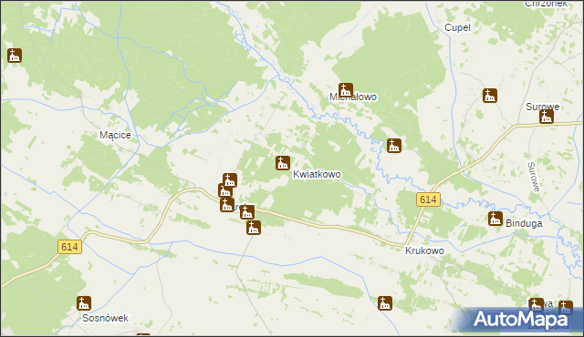 mapa Kwiatkowo gmina Chorzele, Kwiatkowo gmina Chorzele na mapie Targeo