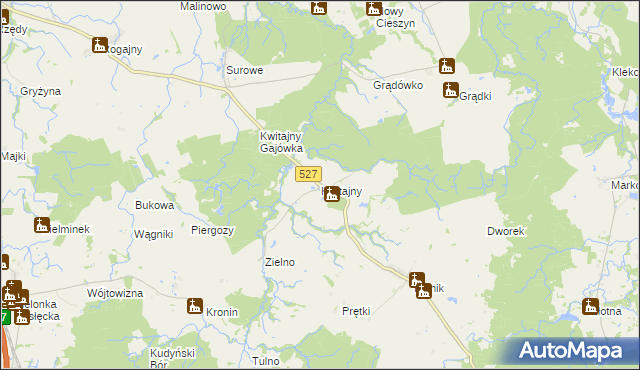 mapa Kwitajny, Kwitajny na mapie Targeo