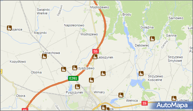 mapa Łabiszynek, Łabiszynek na mapie Targeo