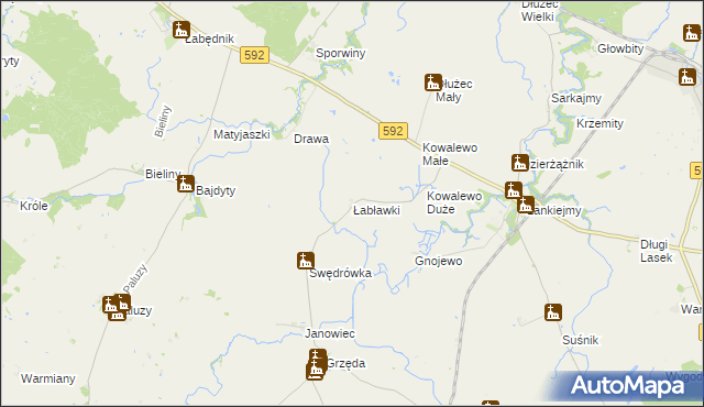 mapa Łabławki, Łabławki na mapie Targeo