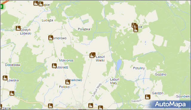 mapa Łabuń Wielki, Łabuń Wielki na mapie Targeo