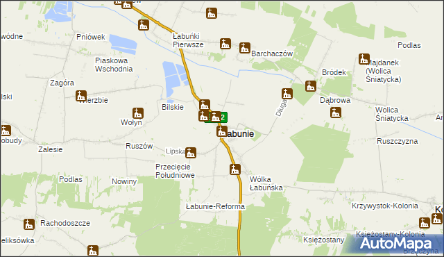 mapa Łabunie, Łabunie na mapie Targeo