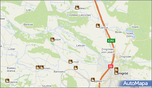 mapa Łabuzki, Łabuzki na mapie Targeo