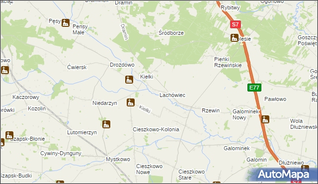 mapa Lachówiec, Lachówiec na mapie Targeo