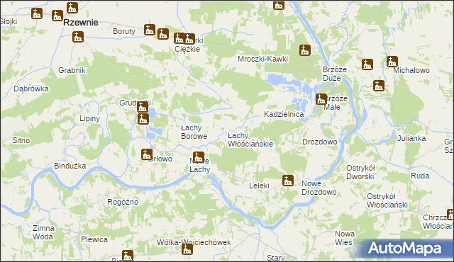 mapa Łachy Włościańskie, Łachy Włościańskie na mapie Targeo