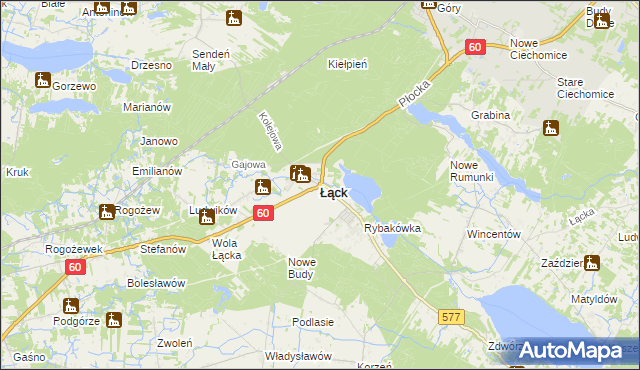 mapa Łąck, Łąck na mapie Targeo