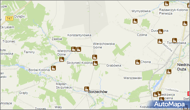 mapa Łączki-Pawłówek, Łączki-Pawłówek na mapie Targeo