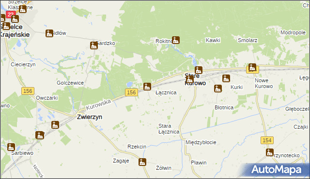 mapa Łącznica, Łącznica na mapie Targeo