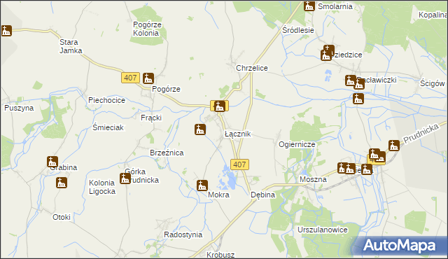 mapa Łącznik, Łącznik na mapie Targeo