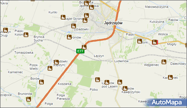 mapa Łączyn, Łączyn na mapie Targeo