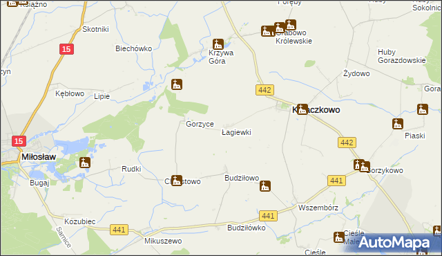 mapa Łagiewki, Łagiewki na mapie Targeo