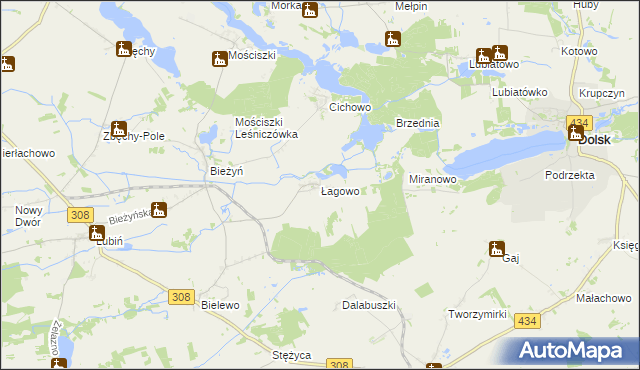 mapa Łagowo, Łagowo na mapie Targeo
