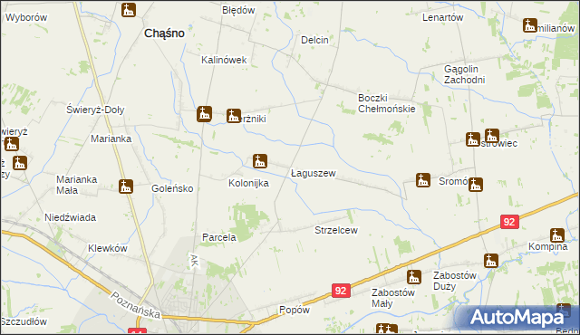 mapa Łaguszew, Łaguszew na mapie Targeo