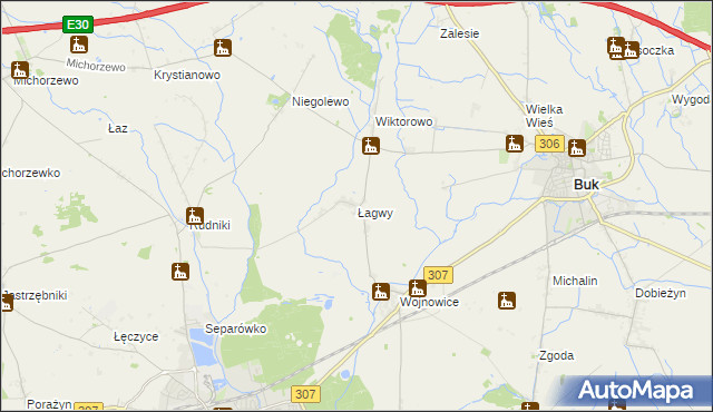 mapa Łagwy, Łagwy na mapie Targeo