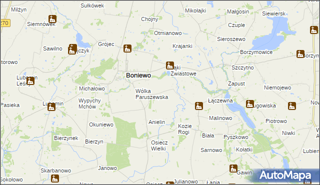 mapa Łąki Wielkie, Łąki Wielkie na mapie Targeo
